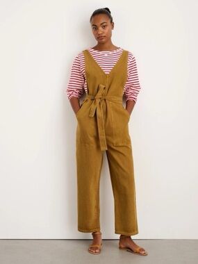 Alex Mill Ollie Overalls Boilersuit Coveralls Golden Khaki Size Small Tie Waist